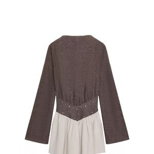 Zara Brown and Cream Mini Dress